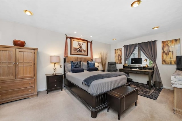 1100 Salem St Unit 103, Lynnfield, MA 01940 - bedroom featuring light carpet, baseboards, recessed lighting, and a desk