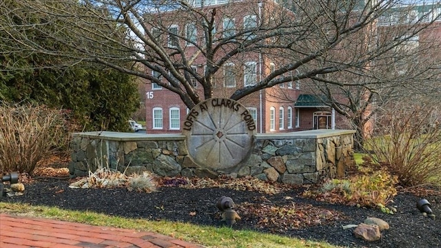 view of community sign