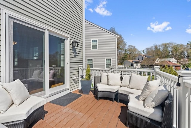 deck with an outdoor hangout area