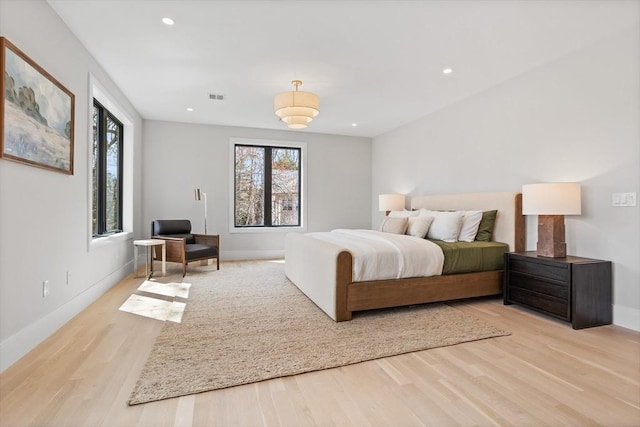48 Sherburne Rd, Lexington, MA 02421 - bedroom with light wood-style flooring, baseboards, and recessed lighting