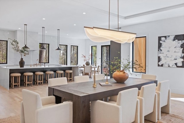 48 Sherburne Rd, Lexington, MA 02421 - dining area featuring recessed lighting and light wood finished floors