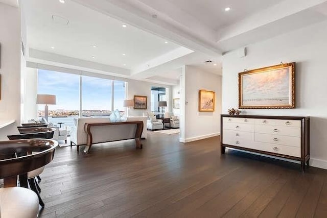 bedroom featuring hardwood / wood-style flooring and baseboards