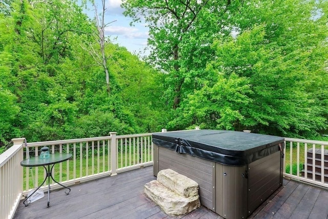 311 River Rd, South Hadley, MA 01075 - wooden deck with a hot tub