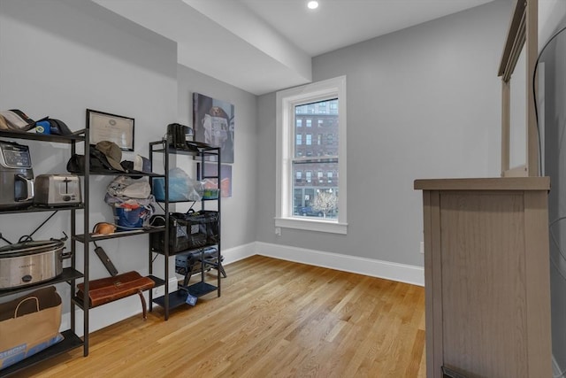 home office featuring light wood-type flooring