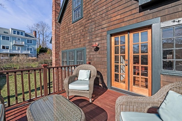 deck with french doors