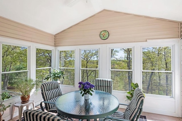 40 Canoe Lndg, Plymouth, MA 02360 - sunroom / solarium featuring vaulted ceiling, plenty of natural light, and wood finished floors
