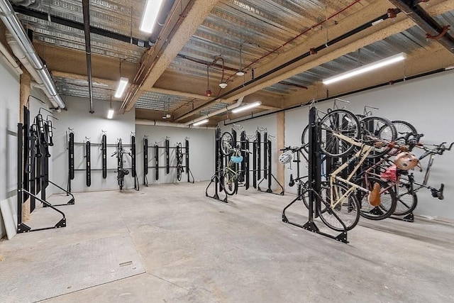 garage with bike storage