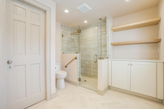 25 Hopewell Farm Rd Unit 25, Natick, MA 01760 - full bath with a shower stall, toilet, and recessed lighting
