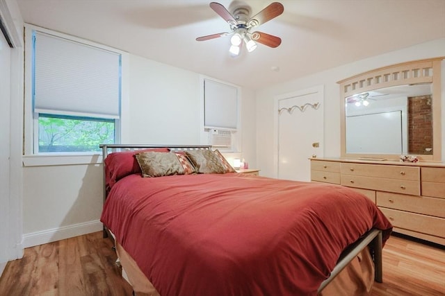 33 Inman St Unit 1B, Cambridge, MA 02139 - bedroom featuring light wood-style flooring and a ceiling fan