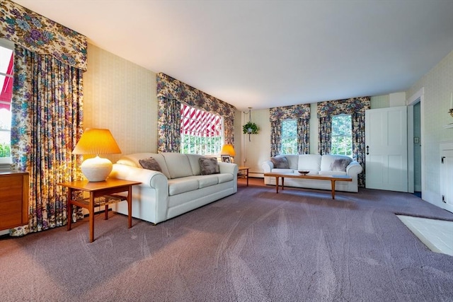 192 W Main St, Westborough, MA 01581 - living area featuring wallpapered walls and carpet floors