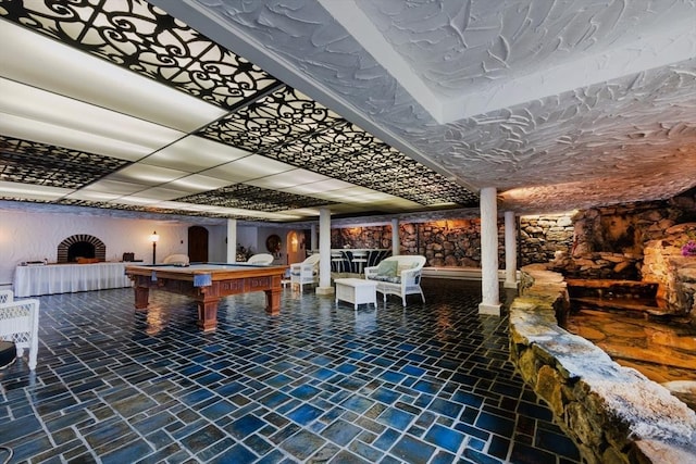 192 W Main St, Westborough, MA 01581 - game room with billiards and stone finish floor