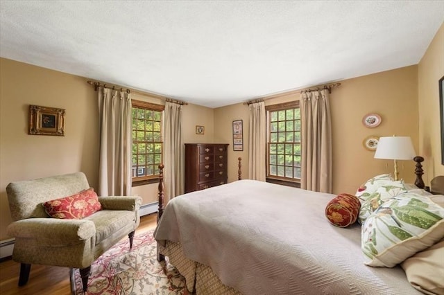 94 Middleton Rd, Boxford, MA 01921 - bedroom featuring multiple windows, wood finished floors, and a baseboard radiator