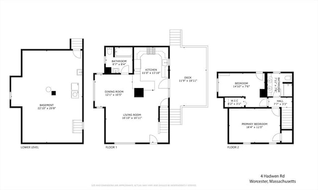 4 Hadwen Rd, Worcester, MA 01602 - property floor plan