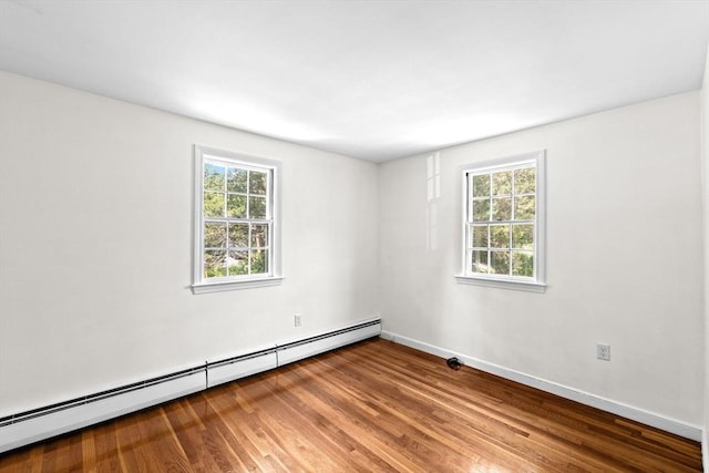 32 Gannett Pasture Ln, Scituate, MA 02066 - spare room featuring a baseboard radiator and wood finished floors