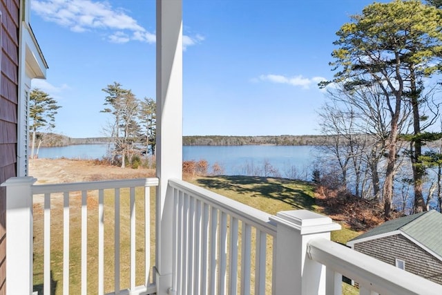 balcony with a water view