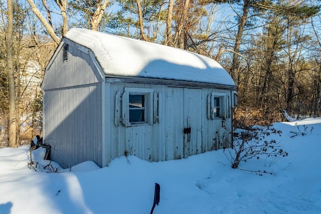 view of snow covered structure