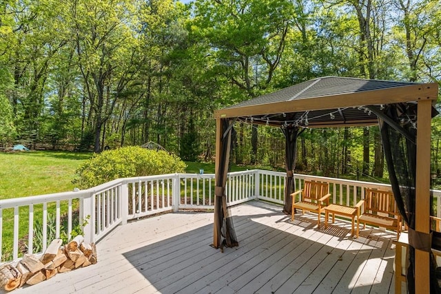 21 Mcdonough Dr, Marlborough, MA 01752 - deck featuring a gazebo and a lawn