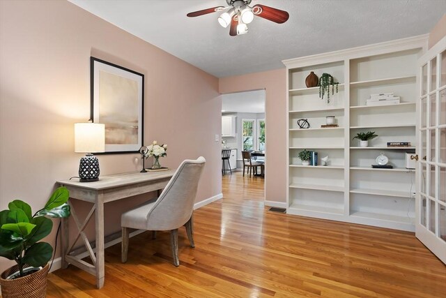 21 Mcdonough Dr, Marlborough, MA 01752 - office featuring light wood-style floors, ceiling fan, and baseboards