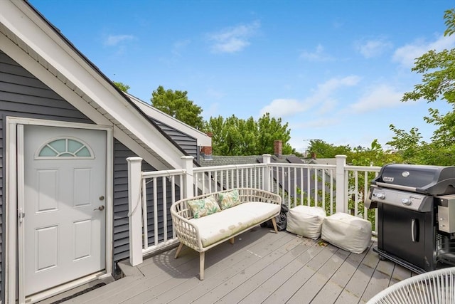107 Putnam St Unit 2, Boston, MA 02128 - wooden deck with a grill