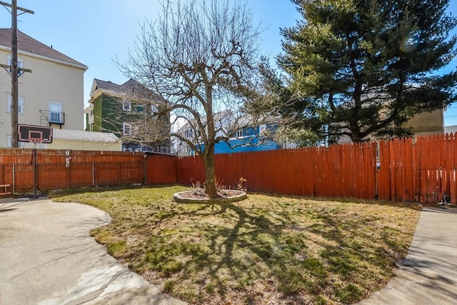 view of yard with fence