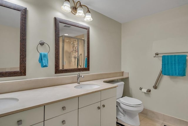 75-83 Cambridge Pkwy Unit W403, Cambridge, MA 02142 - full bathroom featuring a shower, toilet, tile patterned floors, and double vanity