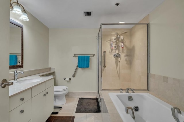 75-83 Cambridge Pkwy Unit W403, Cambridge, MA 02142 - bathroom with a garden tub, a stall shower, vanity, and tile patterned flooring