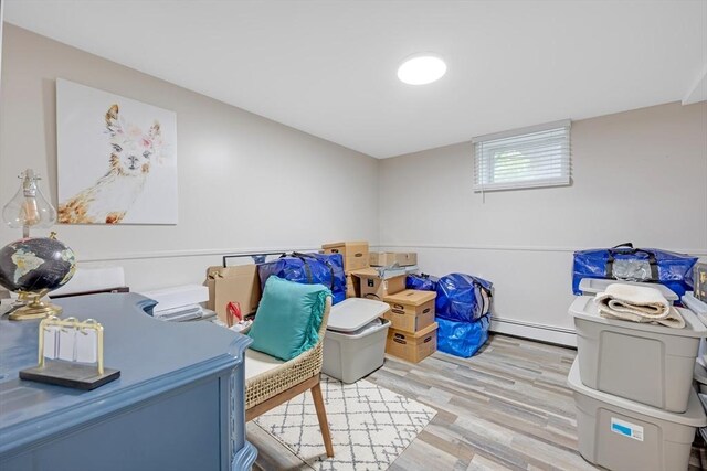 interior space featuring baseboard heating