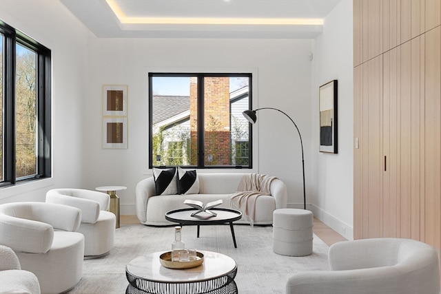 living room featuring light hardwood / wood-style floors