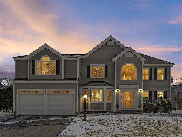 view of front facade with a garage