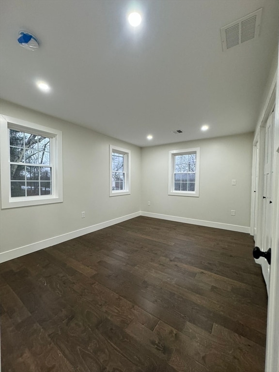 interior space featuring dark hardwood / wood-style flooring and a wealth of natural light