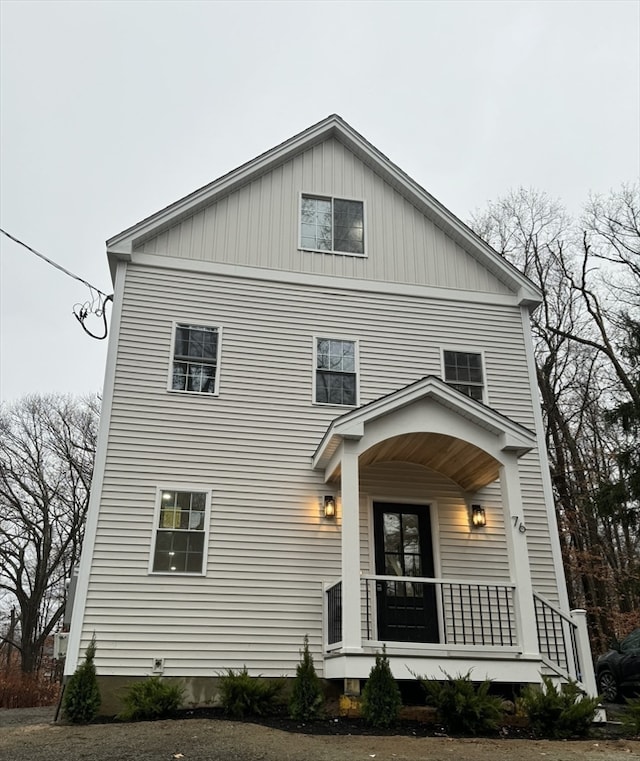 view of front of property with a porch