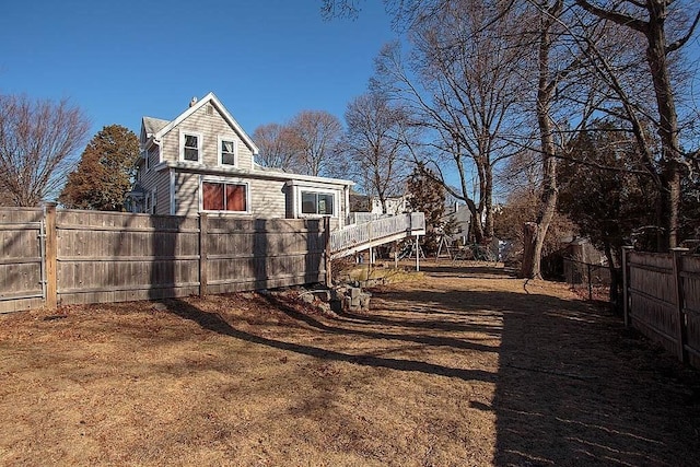 view of yard with fence