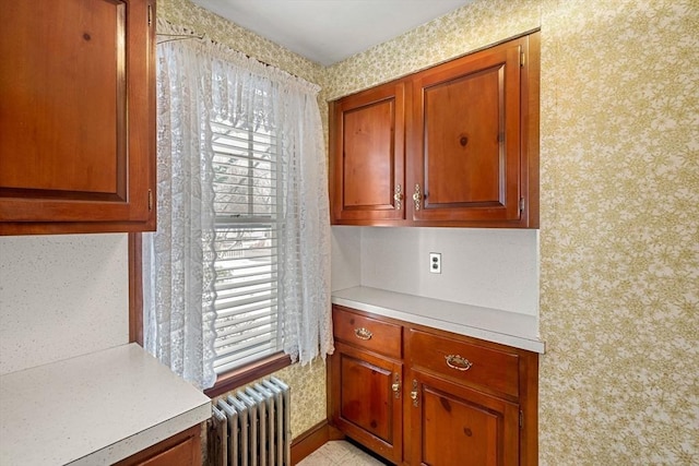 kitchen with radiator heating unit