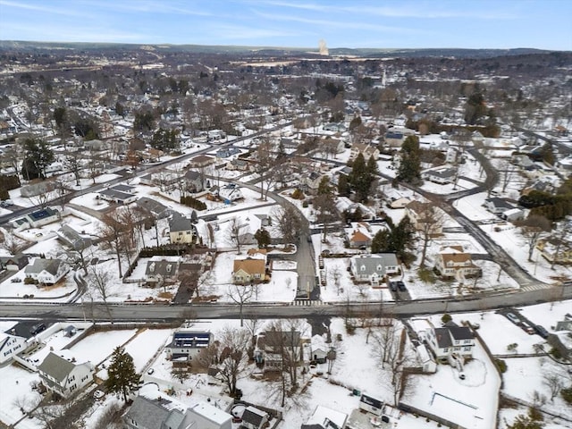 view of snowy aerial view