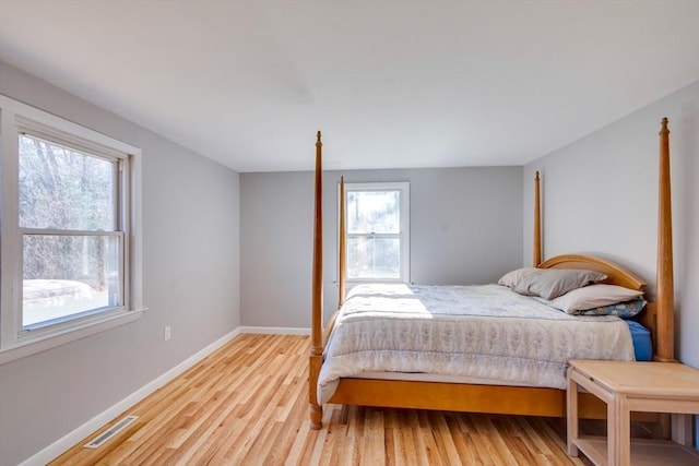 bedroom featuring light wood-type flooring