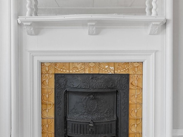 details with a fireplace