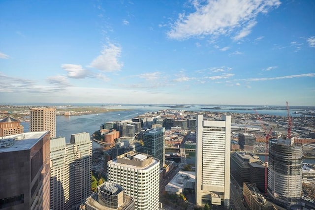 view of city with a water view