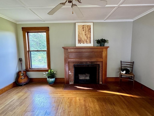 unfurnished room featuring ceiling fan and hardwood / wood-style flooring