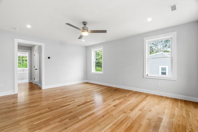 10 Whittier Rd, Natick, MA 01760 - unfurnished room with light wood finished floors, a ceiling fan, recessed lighting, and a smoke detector