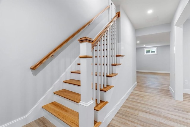 10 Whittier Rd, Natick, MA 01760 - staircase featuring wood finished floors and recessed lighting