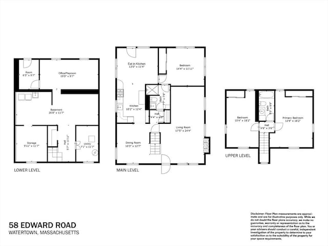 58 Edward Rd, Watertown, MA 02472 - home floor plan
