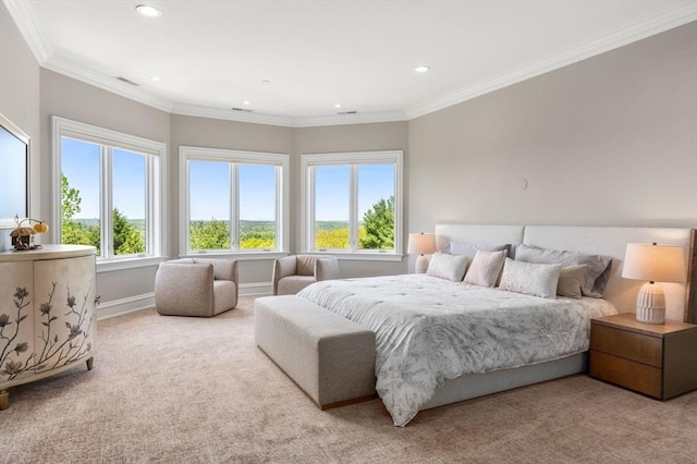 6 Wayside Cir, Framingham, MA 01701 - bedroom with carpet, recessed lighting, ornamental molding, and baseboards