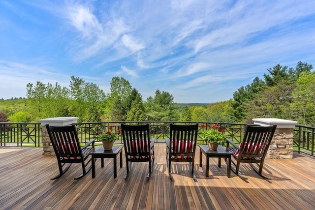 6 Wayside Cir, Framingham, MA 01701 - wooden deck featuring a wooded view