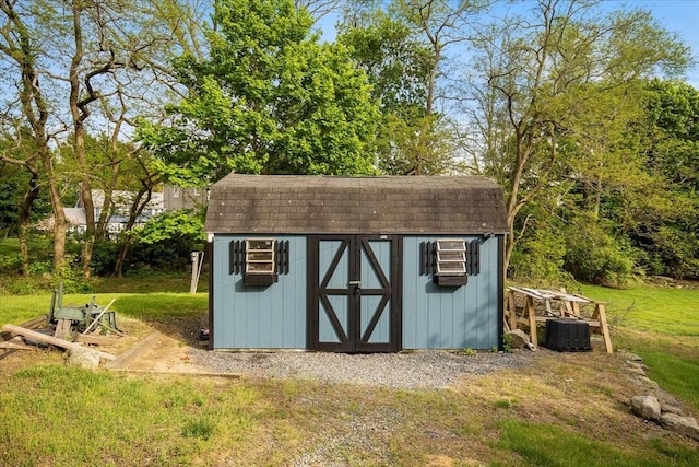 view of shed
