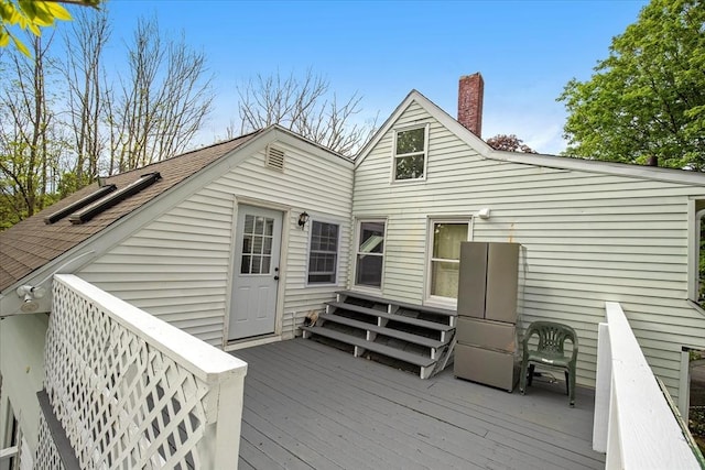 deck featuring entry steps
