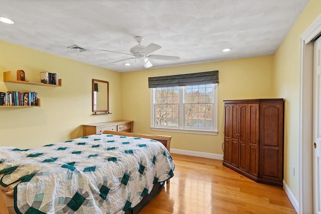 10 Deer Run Dr, Westford, MA 01886 - bedroom with recessed lighting, baseboards, visible vents, and light wood finished floors