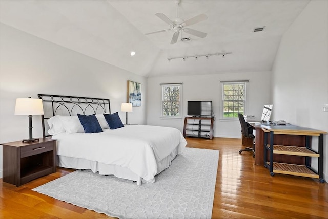 10 Deer Run Dr, Westford, MA 01886 - bedroom featuring visible vents, recessed lighting, wood finished floors, and lofted ceiling