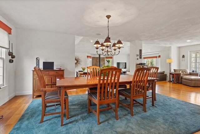 10 Deer Run Dr, Westford, MA 01886 - dining space with baseboards, recessed lighting, light wood-style flooring, and a chandelier