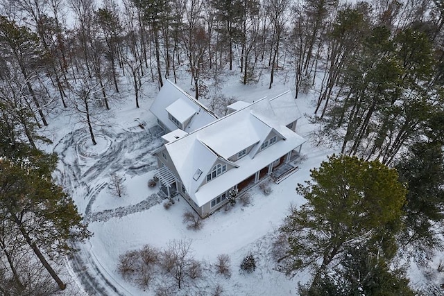 view of snowy aerial view