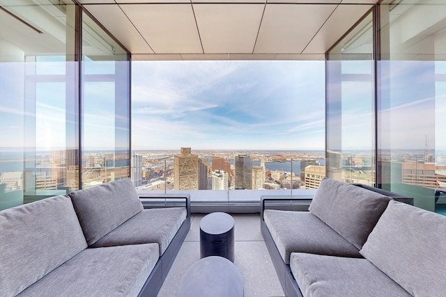 balcony featuring an outdoor living space